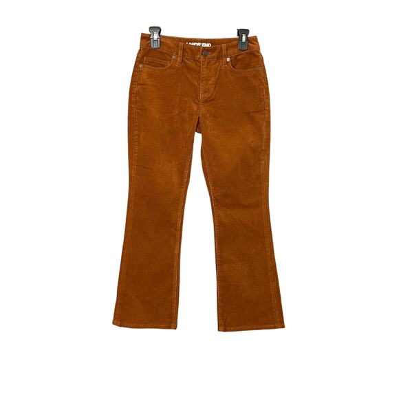 Land End Corduroy Camel Brown High Rise Boot Cut Jeans Size 2P - Picture 1 of 6